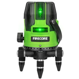 Firecore レーザー墨出し器 5ライン グリーンレーザー EP-400 レーザーレベル 水平 垂直 地墨点 3WAY電源 高輝度 高精度 高耐久