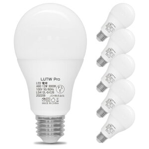 LUTW Pro LED�d�� E26���� 100W�`���� �d���F 3000K 12W 1330lm ���`���Ή� ���P�x �ȃG�l �L�z��220° �����F �����s�� PSE�F�؍ς� 6�Z�b�g LDA12L-G-E26