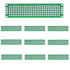 両面 PCB回路基板 2.54mmピッチ ユニバーサル基板 PCBプロトタイプボード 実験プレート DIY はんだ付け 電子工作 (2*8)