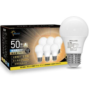 ORALUCE LED�d�� E26���� 40W~50W���� �����F 6500k 6.8W 640lm 220�x�L�z�� �����F �����s�� 6�� LDA7D-G-E26