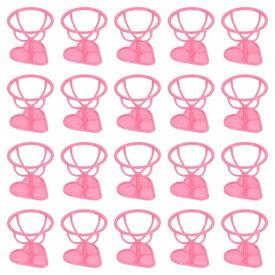 PATIKIL エアプラントスタンドホルダー 20個入り 卵形プラスチックエアプラントポットコンテナーハートベース ホーム 寝室 オフィスの装飾用 ピンク