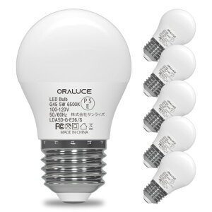 ORALUCE LED�d�� E26���� 40W���� �����F 6500k 5W 450lm 220�x�L�z�� �����F ���^�d�� �����Ή� �����s�� PSE�F�� 6��