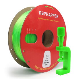 RepRapper PETG フィラメント 3Dプリンターフィラメント PETG 寸法精度+/-0.03mm、1.75mm径 3Dプリンター用 正味量1KG (2.2LBS) スプール造形材料PETG樹脂材料、緑/グリーン