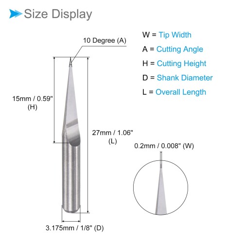 楽天市場】CoCud 彫刻CNCルータービット 0.2mmチップ幅 10 度角度