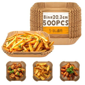 Bake Choice �m���t���C���[ �V�[�g 500���Z�b�g air fryer paper �G�A�t���C���[�p�� �l�p ���a20.3cm 5-8L�K�p �ƒ�p �V�Ղ�~�� ���� �h�� �ϖ� 220[�x]�ϔM �g���� �g���̂� ���N�� �d�q�����W �I�[
