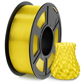 3D フィラメント PLA 1.75mm、 SUNLU 3Dプリンター & 3Dペン用 3D フィラメント PLA、 高尺寸精度、高密度、寸法精度 +/- 0.02mm、1KG 透明黄 Transparent Yellow