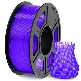 3D フィラメント PLA 1.75mm、 SUNLU 3Dプリンター & 3Dペン用 3D フィラメント PLA、 高尺寸精度、高密度、寸法精度 +/- 0.02mm、1KG 透明な紫 Transparent Purple
