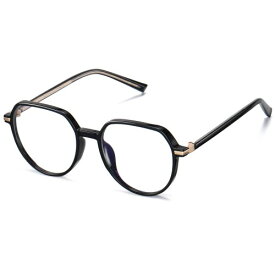(DUCO) ブルーライトカット メガネ メンズ レディース パソコン用 眼鏡 度なし pc メガネ blue light glasses TR90 青色光 カット メガネ おしゃれ 超軽量 5215 (ブラック)