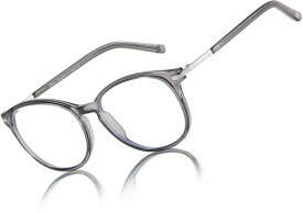 (DUCO) ブルーライトカット メガネ パソコン用 眼鏡 度なし pc メガネ blue light glasses 青色光 カット メガネ 超軽量 5213 (グレー)