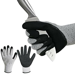耐切断性手袋、防刃手袋耐切断性手袋、作業用手袋 滑り止め、手袋 メンズ肉屋のキッチンニットの非破損手袋 (Medium)