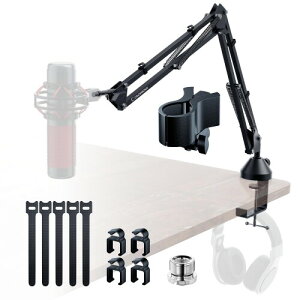 "CACENCAN M06 �}�C�N �A�[�� �X�^���h �}�C�N �u�[���A�[���X�^���h �}�C�N�X�^���h �A�[�� �ω׏d�F1.8kg �}�C�N�N���b�v��3/8""-5/8""�C���`�t�� HyperX SoloCast�EQuadCast S�AAT2020�EAT2020USB+�EAT2035�EAT"