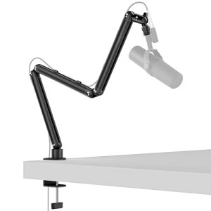 KUUVAN �}�C�N�u�[���A�[�� �}�C�N�X�^���h �J�����A�[�� �A���~�� �ω׏d1.2KG �R���f���T�[�}�C�N�p ���J����/LED�B�e���C�g1/4�C���`�Ή� �p�x���߉\ �P�[�u�����[ �}�C�N�N���b�v�t