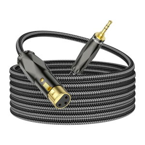 xlr 3.5mm �ϊ� �}�C�N�P�[�u��,�A���o�����X3.5mm TRS(�I�X)- XLR(���X)3�s �P�[�u��, �}�C�N/�X�s�[�J�[/�R���\�[��/�g�ѓd�b/�J����/�A���v�ȂǂɓK�p(3m)