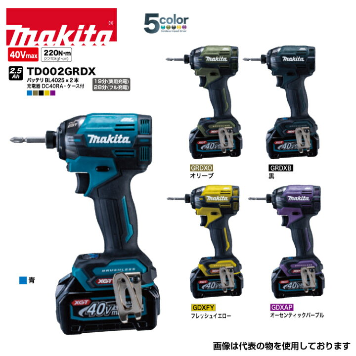 楽天市場】マキタ 充電式 インパクトドライバ 40V TD002GRDX 