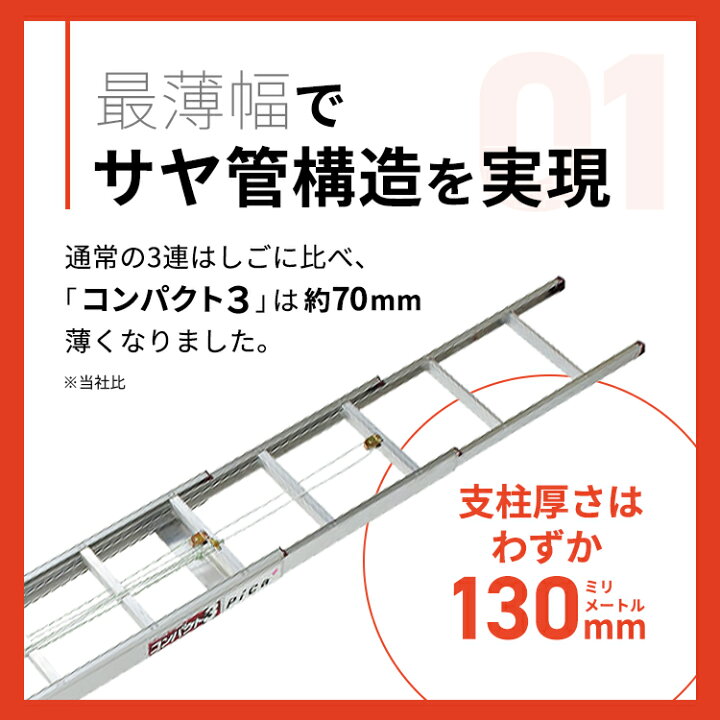 楽天市場】はしご ハシゴ 3連 梯子 ピカコーポレイション ピカ 