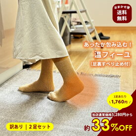 【訳あり2足セット】【送料無料】断熱材のような 厚手 4層構造 暖かい靴下 温フィーユ レディース あったか靴下 あったか 滑り止め 厚手 消臭 パイルソックス 丈夫 長持ち 温かい 冷え対策 冬 防寒 冷房対策 ウール 保温 滑らない靴下 レディース 日本製【鈴木 靴下 公式】