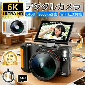 ���]�����r���[ �f�W�^���J���� �C�w���s wifi�Ή� 180�x��] 6K 7500����f �f�W�^���J���� �C�w ���s �R���f�W ���{���`�b�v �X�}�z�ɑ���� 64GBSD�J�[�h�t�� 18�{�Y�[�� �o�b�e���[�t�� �q���p