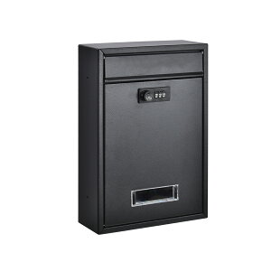 【送料無料】 メールボックス ダイヤルロック式 ポスト 壁掛け ダイヤル式 郵便ポスト 暗証番号 玄関 縦型 横型 薄型 北欧 黒 ブラック 宅配ボックス メール便 ネコポス ゆうパケット 封筒