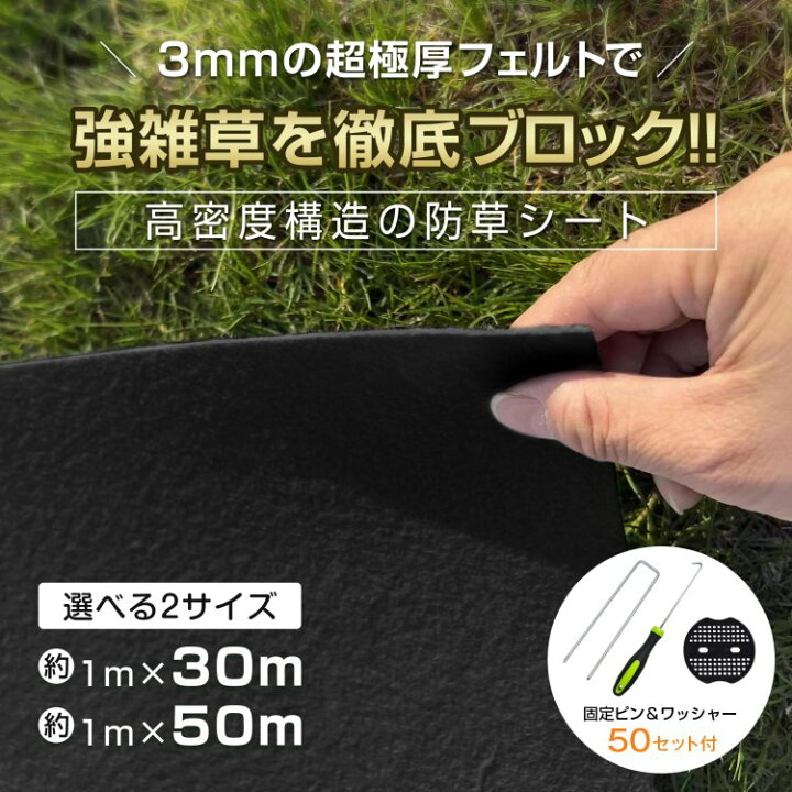 楽天市場】□【送料無料】 防草シート ペグ 50セット 1m×30m 1m×50m 極 
