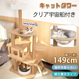【期間限定5％OFFクーポン】【送料無料】 キャット タワー 木製 据え置き 省スペース スリム 猫タワー キャット タワー 爪とぎ 展望台 猫 ツリー ハウス 部屋 隠れ家 家族 ペット用品 愛猫 にゃんちゃん 大型猫 大きい猫 多頭飼い キャットハウス pt063