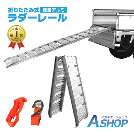 【期間・数量限定クーポン】 【今月限定セール】＼ランキング1位獲得／【送料無料】DIY ラダーレール 折りたたみ 二つ折り 軽量 アルミブリッジ アルミラダーレール アルミスロープ ツメ式フック アルミ スロープ 歩み板 バギー バイク 農機具 ny514