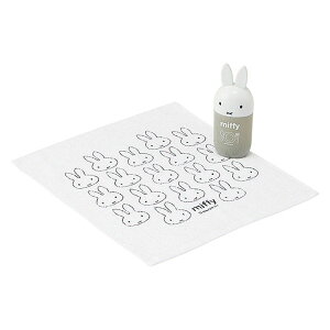 おしぼりセット ミッフィー モノトーン OA6D スケーター Miffy キャラクター ダイカット 立体 ケース付 おしぼり タオル 遠足 抗菌