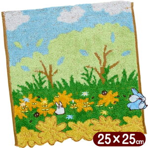 となりのトトロ タオルハンカチ くすの木の下で 25×25cm スタジオジブリ グッズ キャラクター タオル ミニタオル 丸眞