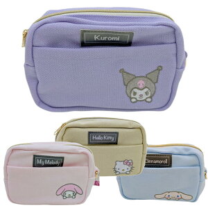 ポーチ サンリオ キャラクター 小物入れ 刺しゅう コスメポーチ 化粧ポーチ キティ シナモロール クロミ マイメロディ 化粧 メイク コスメ マルチポーチ