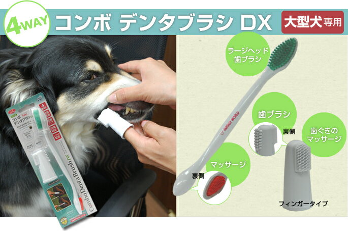 楽天市場 大型犬用 歯ブラシ コンボ デンタブラシdx 歯磨き嫌いな大型犬におすすめ 大型犬デンタルケア 使いやすい歯ブラシ 帝塚山ハウンドカム 楽天市場店