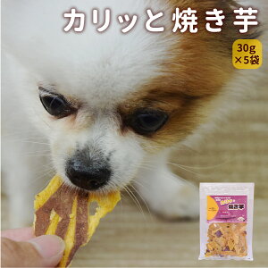 【割引クーポン配布中】犬 おやつ 無添加 国産 カリッと焼き芋 5袋セット (30g×5袋) 手作り 焼き芋 さつまいも 安心の自然のおやつ 保存料不使用 紅はるか 仔犬からシニアまで 低脂肪 小麦不