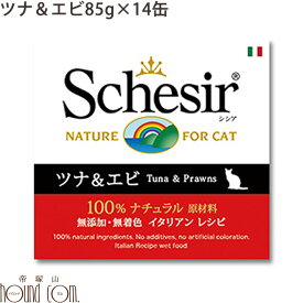 シシア キャット ツナ＆エビ 85g 14缶セット 猫缶 ウェットフード 無添加 高品質 プレミアム Schesir（シシア） ゼリータイプ 猫用 缶詰