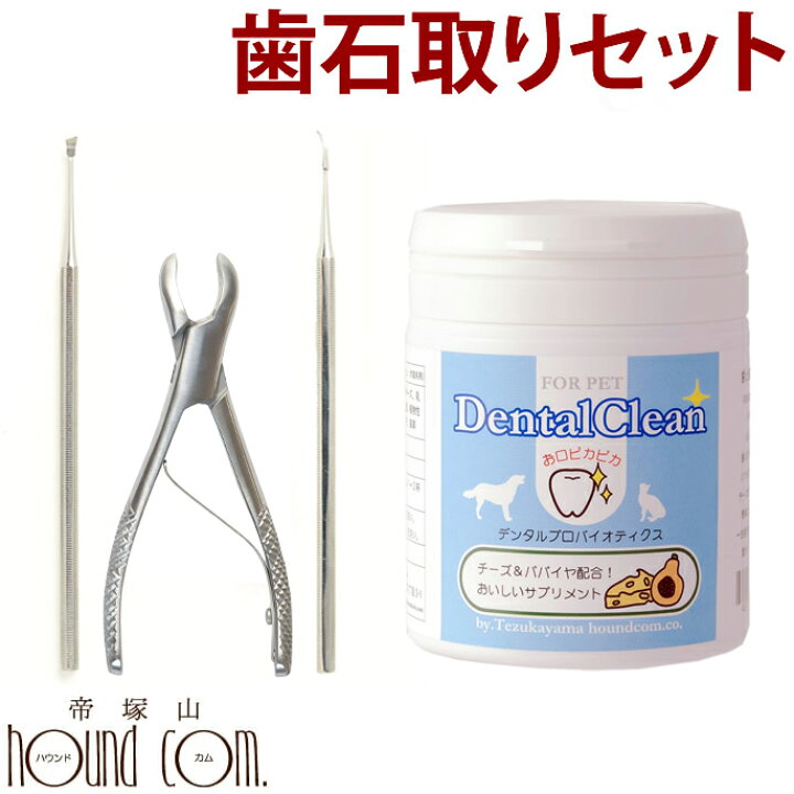 楽天市場 歯石取り３点 デンタルサプリセット 歯石取りペンチ スケーラー ペット用 犬用 猫用 自宅で出来る 帝塚山ハウンドカム 楽天市場店