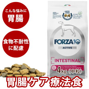 犬 FORZA10 療法食|犬用 インテスティナルアクティブ(胃腸ケア) 4kg(ミディアム 中粒)フォルツァ10 胃腸ケア療法食 食事療法食 フォルツァディエチ 犬用 無添加 ドックフード ドッグ