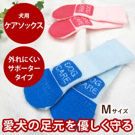 犬用靴下 ケアソックスM 2本入 小型犬滑り止め 肉球保護 けがの介護 老犬に 前足 後足 すべり止め スベリ止め フローリング くつした 介護 サポータータイプ靴下 ソックス トイプードル チワワ ペット用品 高齢犬 シニア ペット用 肉 いぬ
