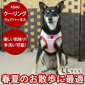 犬用ハーネス 中型犬 ASHU クーリングウェアハーネス LL 【リードは別売り】クール生地でおすすめ ソフト メッシュ ハーネスで気管に優しい クールビズ ウエアハーネス【犬ハーネス ペット用品 ドッグ 柴犬 コーギー おしゃれ 夏】散歩アッシュ　洋服の上から