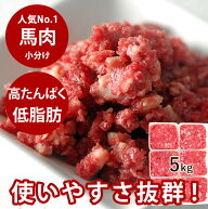 【割引クーポン配布中】犬 馬肉生馬肉小分けトレー 5kg 【冷凍】新鮮で食いつき抜群の馬肉 いつものドラ…