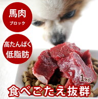 犬用 馬肉 新鮮 馬肉 ブロック 1kg 【冷凍】手作り食に便利な馬肉 ヘルシーだけど栄養満点な馬肉 冷凍 生…