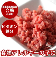 犬用 生肉 国産 合鴨ミンチ 1kg [500g×2袋]【冷凍】【最高級合鴨】犬用生肉 ドッグフード【犬の生肉 ご…