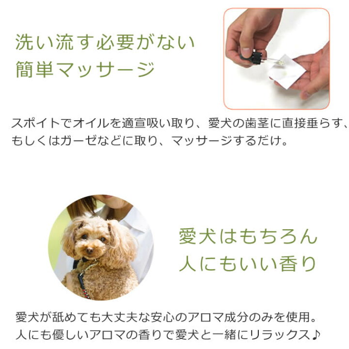 楽天市場 １００ 天然アロマ 歯茎のマッサージオイル 10ml 犬 デンタルケア アロマオイル 犬 無添加 アロマ 犬用 犬用品 オーラルケア ハグキ ペット ドッグ 愛犬手作りご飯 ハウンドカム食堂