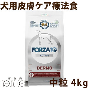 犬 FORZA10 療法食|犬用 デルモアクティブ(皮膚ケア) 4kg(ミディアム 中粒)フォルツァ10 皮膚被毛ケア療法食 食事療法食 フォルツァディエチ 犬用 無添加 ドックフード ドッグフード