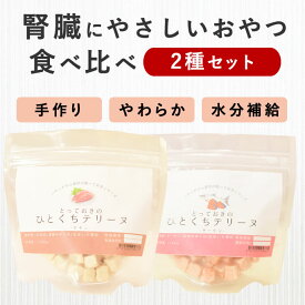 犬 おやつ 腎臓｜ひとくちテリーヌ お試し2種セット（チキン・サーモン）無添加 低リン 腎臓ケア 柔らかい 水分補給 トッピング 投薬 薬 飲ませる 食いつき 偏食 食べない 子犬 3ヶ月 おやつ パピー 老犬 シニア 猫にも◎