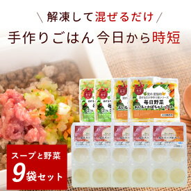 【割引クーポン配布中】犬 手作りごはん｜スープと野菜セット（毎日スープ1種5袋・毎日野菜2種各2袋） ドッグフードに混ぜるだけ 低リン 腎臓サポート 水分補給 食いつきアップ 子犬 老犬 トッピングにも最適 栄養補給 まとめ買い 多頭飼い