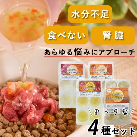 【割引クーポン配布中】犬 スープ｜毎日スープ4種セット（鶏ガラ・鹿ガラ・野菜・本格魚節）低リンで腎臓に配慮した無添加スープ 子犬 老犬 猫 水分補給 食いつき抜群 トッピングにも最適 手間ひま製法でやさしく栄養補給