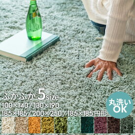 洗える シャギーラグマット 強力 滑り止め付き 200×250cm 100×140 マイクロファイバー 長方形 厚手 ラグカーペット ホットカーペット対応 200cm 絨毯 洗える シャギーラグ ラグマット 大きめ じゅうたん らぐ 3畳 北欧 オールシーズン 敷物 ウォッシャブル [A100-200x250]