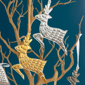 クリスマス オーナメント トナカイ アルミ製 クリスマスデコレーション クリスマスオーナメント Xmas X'mas クリスマス雑貨 クリスマスツリー 鹿 デコレーション 飾り 装飾 飾り付け シルバー ゴールド 銀 金 可愛い おしゃれ 北欧雑貨 メール便対応 [13817]