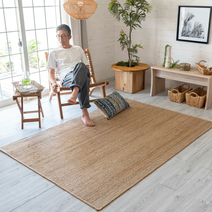 楽天市場】ラグ ラウンド ジュートラグ 約140×200cm ラグマット - ラグ 