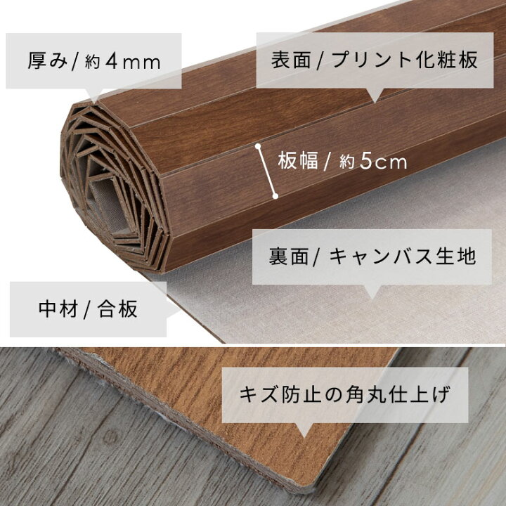 楽天市場】軽量 ウッドカーペット 厚さ 4mm 低ホルマリン 江戸間 6畳用 