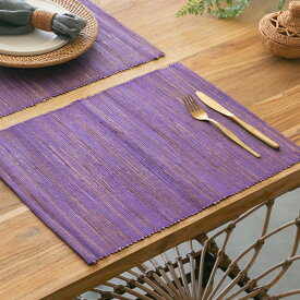 【最大2000円クーポン】 ウォーターヒヤシンスのアジアンランチョンマット パープル テーブルウェア テーブルマット プレースマット モダン ランチマット アジアン雑貨 アジア雑貨 おしゃれ キッチン雑貨 バリ雑貨 大判 布 テーブルウエア プレイスマット 綿[10817]