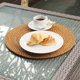 【最大2000円クーポン】 ラタン編み アジアン ランチョンマット 円形40cmタイプ 丸いランチョンマット テーブルマット ランチマット プレースマット プレイスマット テーブルウェア テーブル マット アジアン バリ雑貨 アジアン雑貨 ハンドメイド おしゃれ アタ モダン[7563]