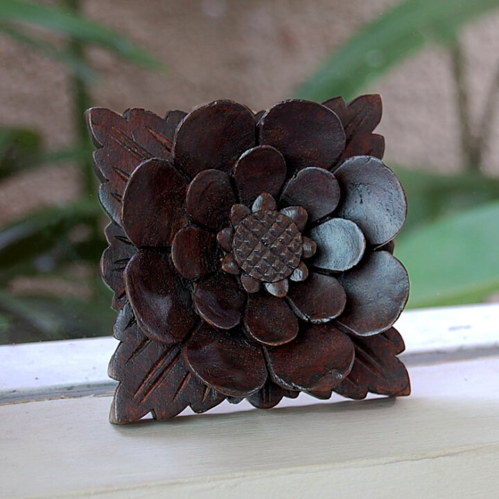 楽天市場】木彫りの可愛い アジアン レリーフ 9×9cm 壁掛け アート 